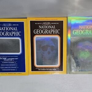 3 Holographic Cover National Geographic 1984, 1985, 1988